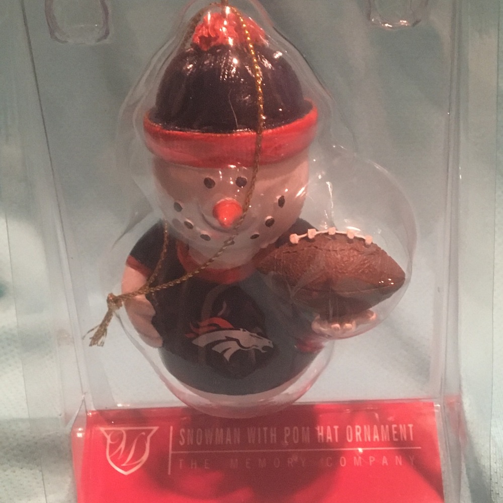 NFL team Christmas ornament Denver Broncos snowman